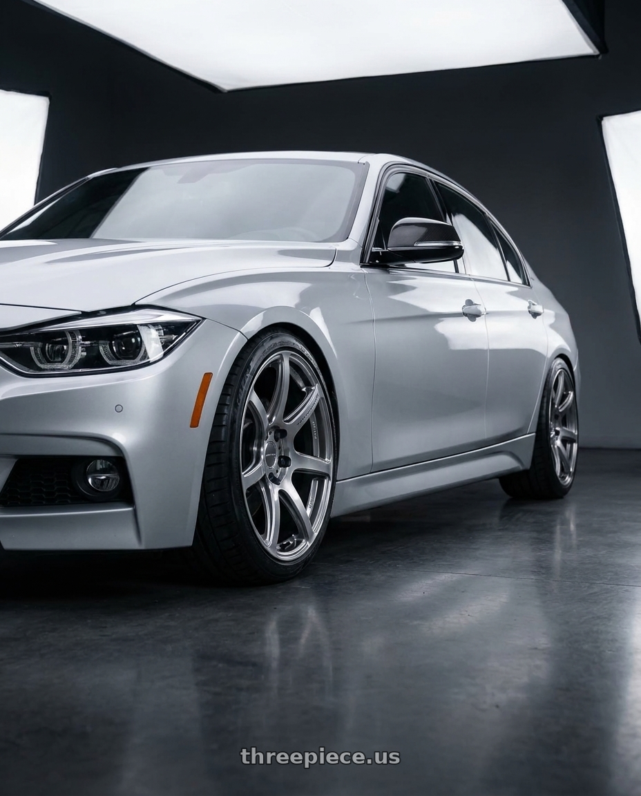 2017 BMW 340I with Work Emotion T7r 5x120 18x8.5 +45 Gt Silver wheels