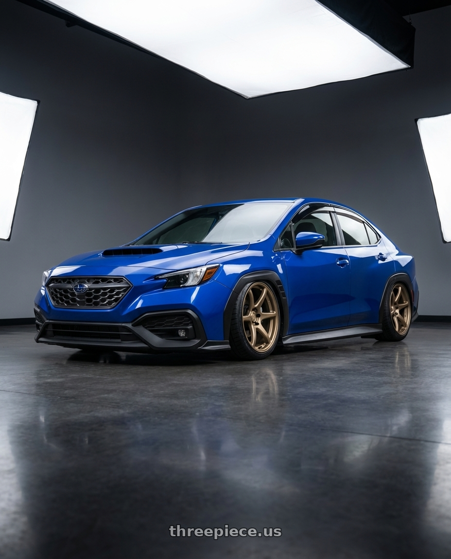 2024 Subaru WRX with Kansei K11B Tandem 5x114.3 19x9.5 22 Bronze wheels